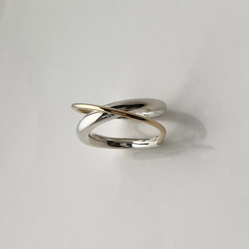 Silver / K10YG ring - DR088